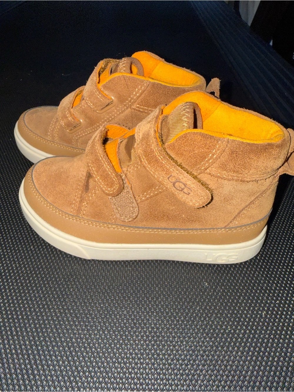 UGG Kids' Rennon ll Brown Suede High-Top waterproof boots - Brown/Orange Lining